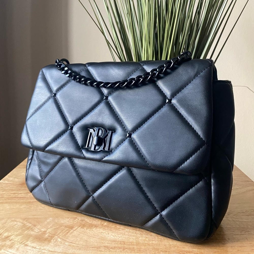 NWOT Elegant Black Quilted Crossbody Bag